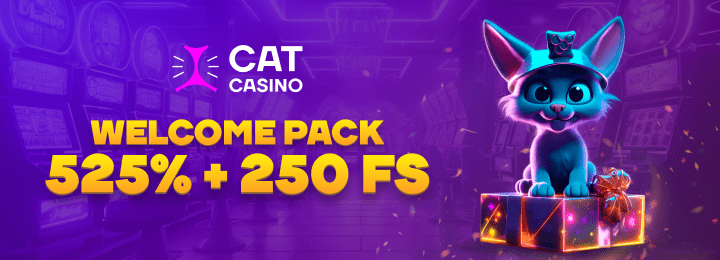 525% + 250 фриспинов бонус за регистрацию в Cat Casino