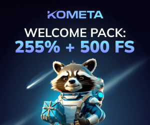 Приветственный бонус 255% + 500 FS в Kometa Casino